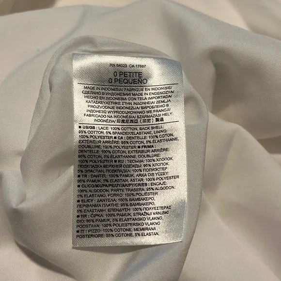 Banana Republic White Eyelet Sheath Size 0P - Picture 7 of 8